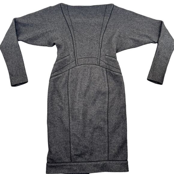 6267 Dress Italian Wool Structured Long Sleeve Fitted Small - Picture 5 of 10